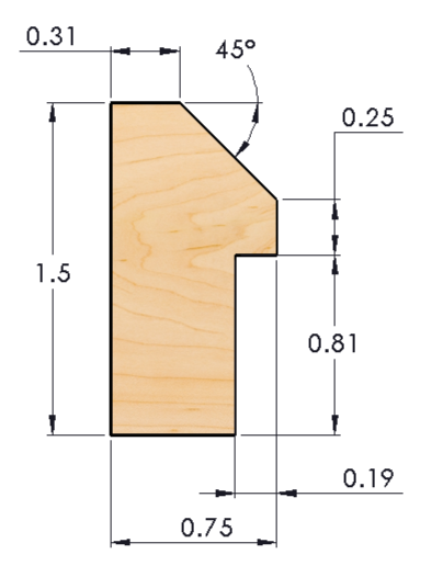 Maple Shadow Box-Bevelled